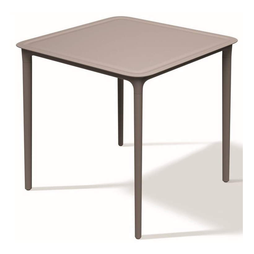OUTDOOR COFFEE TABLE RIMO TAUPE PP GLASS FIBER 77x77x75