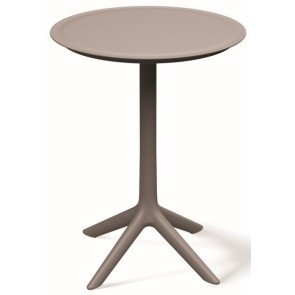 TΡΑΠΕΖΙ ΕΞΩΤΕΡΙΚΟΥ ΧΩΡΟΥ RIMO ΜΠΕΖ ΓΚΡΙ PP GLASS FIBER ROUND 57x75