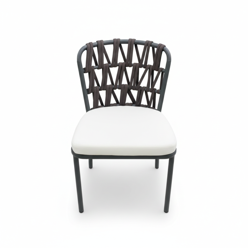 OUTDOOR CHAIR VOUTOUMI 04 59x58x80 ALUMINIUM-ROPE