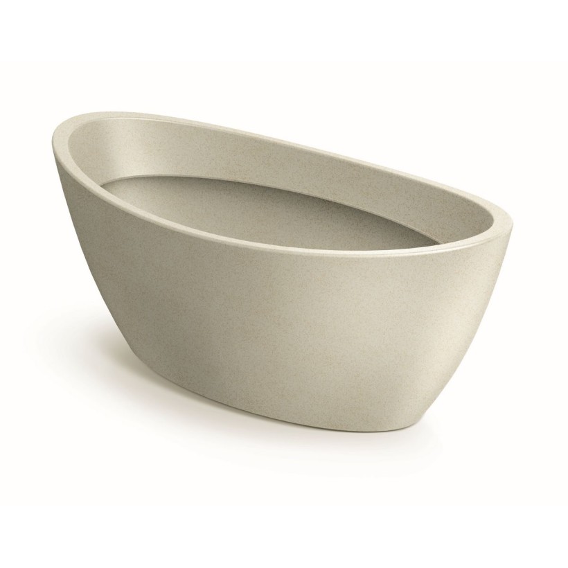 PLASTIC POT ETHICK ARIA 40xH20 SAND OVAL
