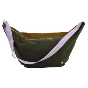 HALF-MOON BAG LA CERISE TRICOLO KALE NUTS 53X28 ORGANIC COTTON