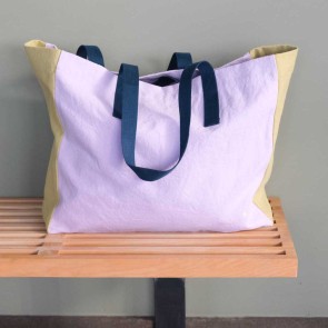 ΤΣΑΝΤΑ ΓΙΑ ΨΩΝΙΑ LA CERISE TRICOLO LILAS ANANAS 38X46 ΑΠΟ ΟΡΓΑΝΙΚΟ ΒΑΜΒΑΚΙ 2