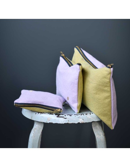 POUCH LA CERISE TRICOLO LILAS ANANAS 14X11 100% ORGANIC COTTON