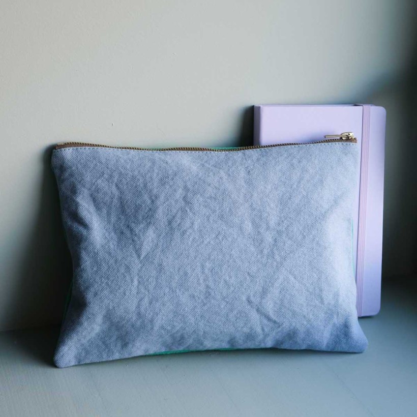 POUCH LA CERISE TRICOLO DETOX BLUETIFUL 28X19 ORGANIC COTTON