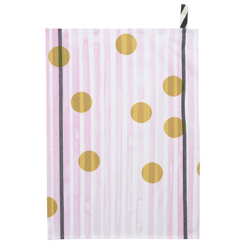 ΠΕΤΣΕΤΑ ΚΟΥΖΙΝΑΣ LA CERISE RAYE CITRON JAUNE 50X70 100% ΟΡΓΑΝΙΚΟ ΒΑΜΒΑΚΙ