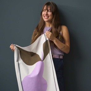 KITCHEN TOWEL LA CERISE POIRE LILAS 50X70 100% ORGANIC COTTON 2