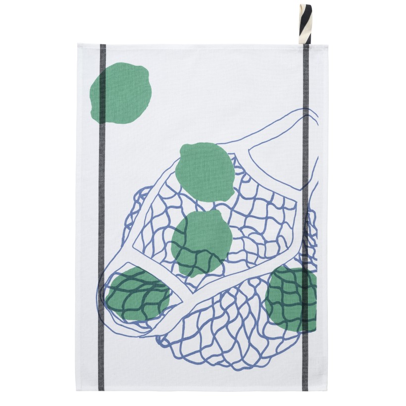 KITCHEN TOWEL LA CERISE FILET CITRON VERT 50X70 100% ORGANIC COTTON