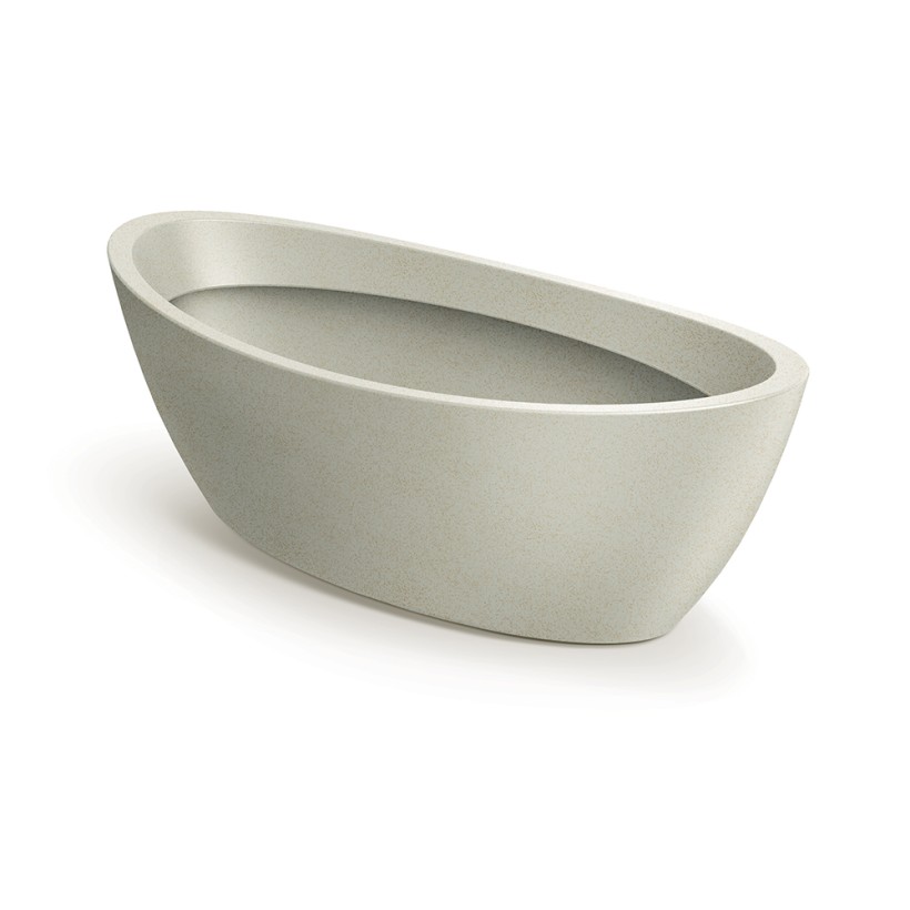 PLASTIC POT ETHICK ARIA 40xH16 SAND OVAL
