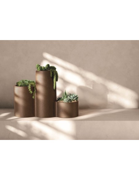 GARDEN POT TUBLA TRIO 80xH56 CORTEN STEEL POLYETHYLENE