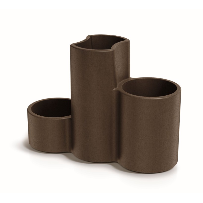 GARDEN POT TUBLA TRIO 80xH56 CORTEN STEEL POLYETHYLENE