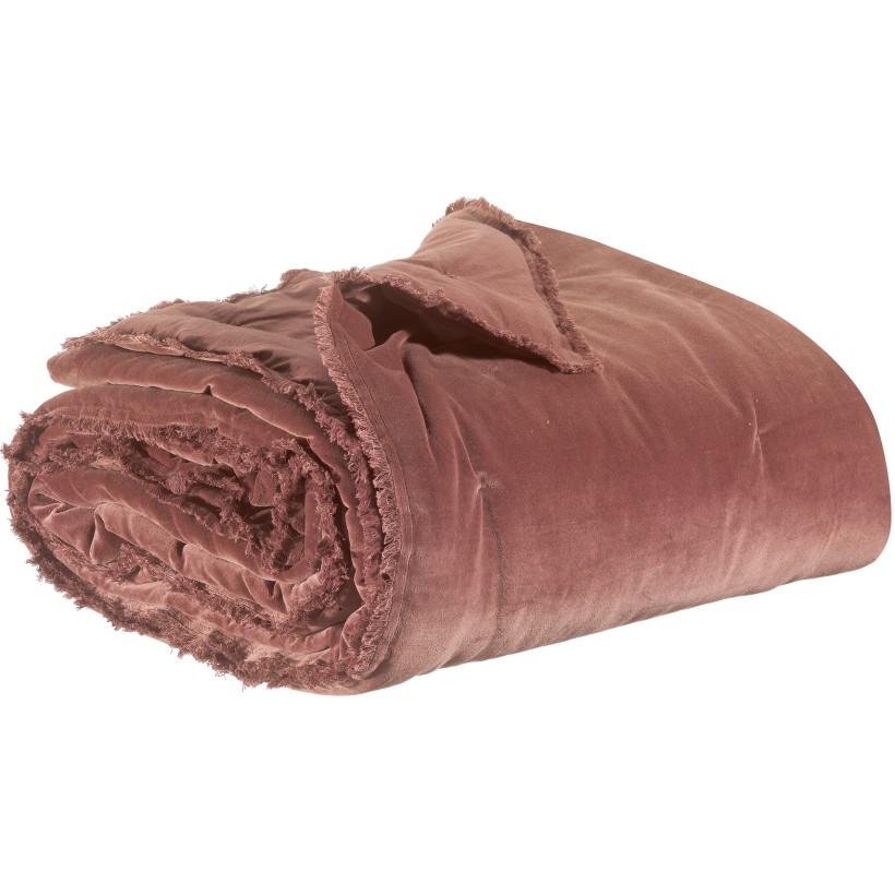 BED QUILT VIVARAISE FARA CAFE 260X260 EXTRA LARGE 100%VELVET COTTON