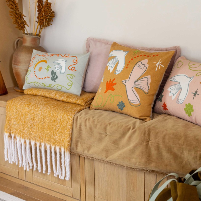 THROW VIVARAISE FARA CANNELLE 135X200 100% VELVET COTTON