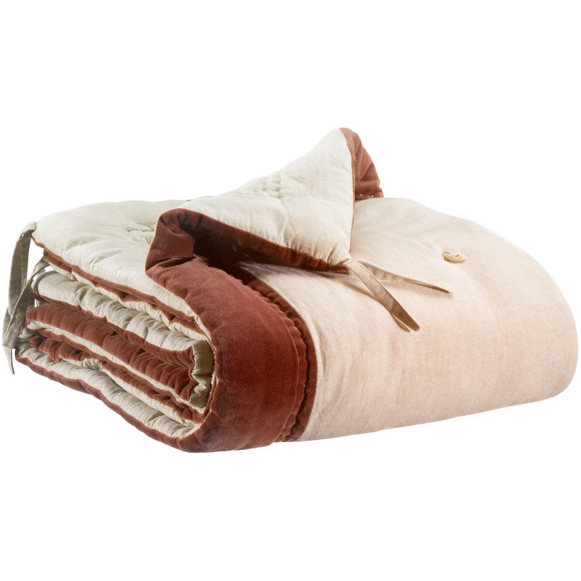 SOFA RUNNER VIVARAISE ELISE CHAMBRAY TABAC 80X180 100% COTTON