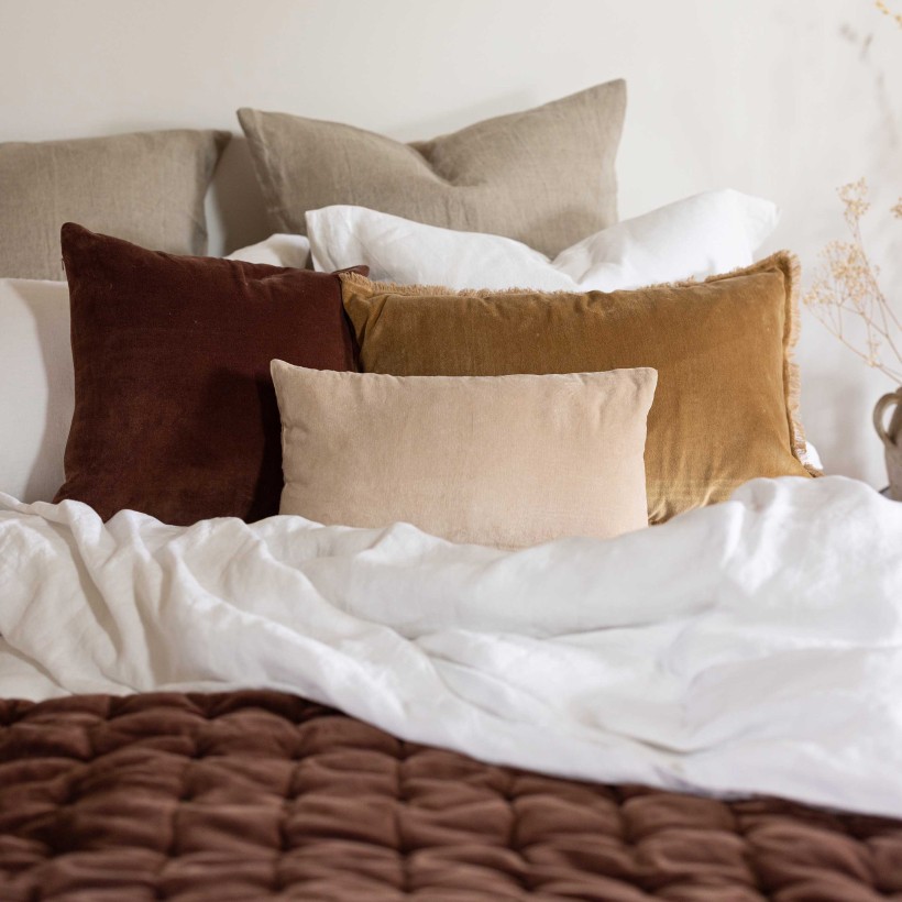 CUSHION VIVARAISE FARA CANNELLE 30×50 100% VELVET COTTON