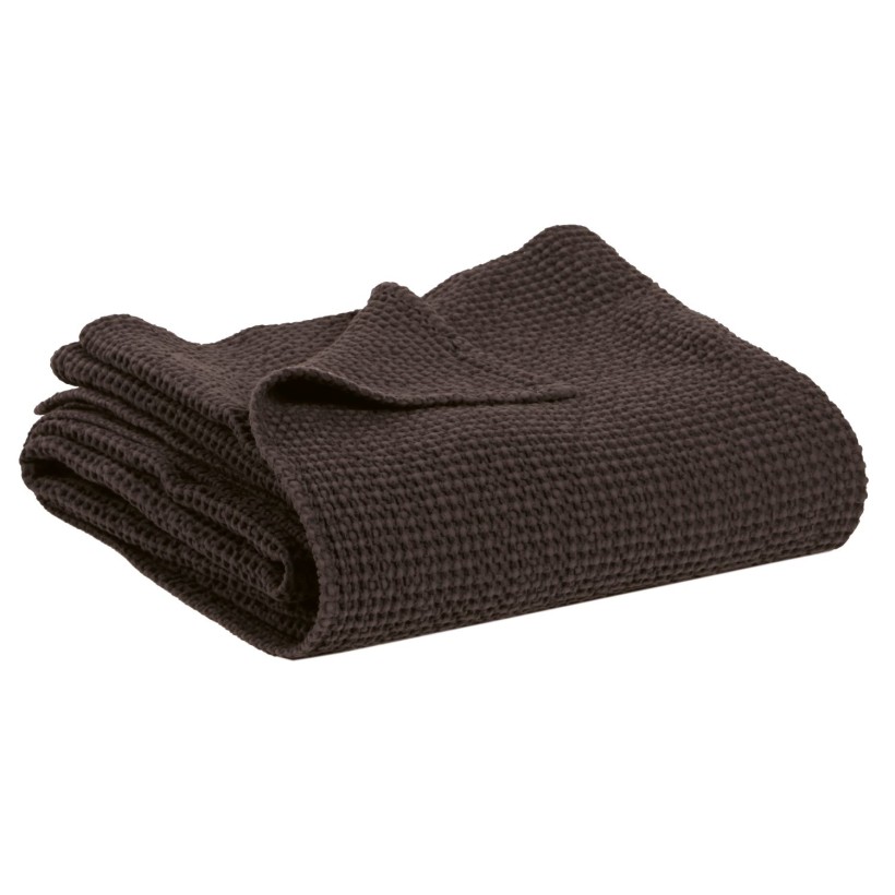THROW VIVARAISE MAIA CARBONE 140x200 100% RECYCLED COTTON