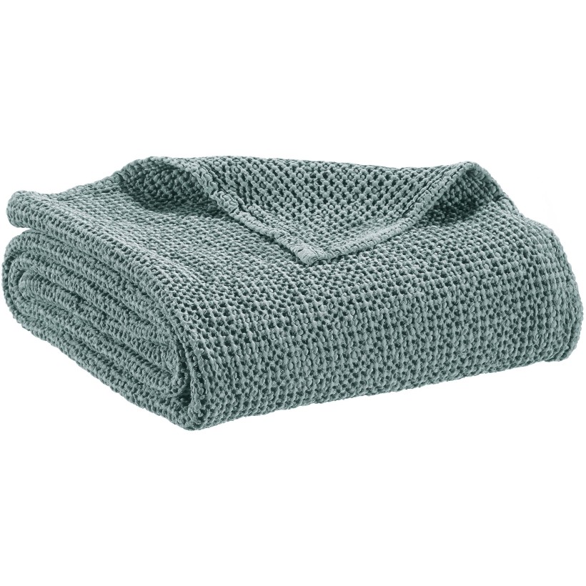 THROW VIVARAISE MAIA PLOMB 140x200 100% RECYCLED COTTON