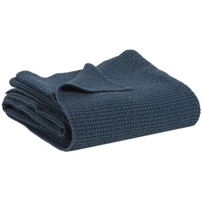 THROW VIVARAISE MAIA NAVY 180x260 100% RECYCLED COTTON