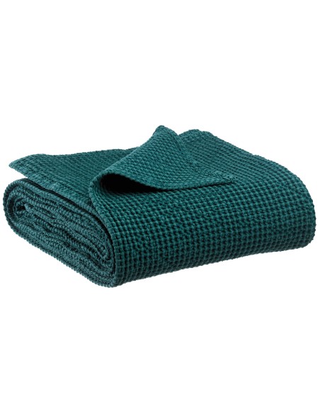 THROW VIVARAISE MAIA PETROLE 180x260 100% RECYCLED COTTON
