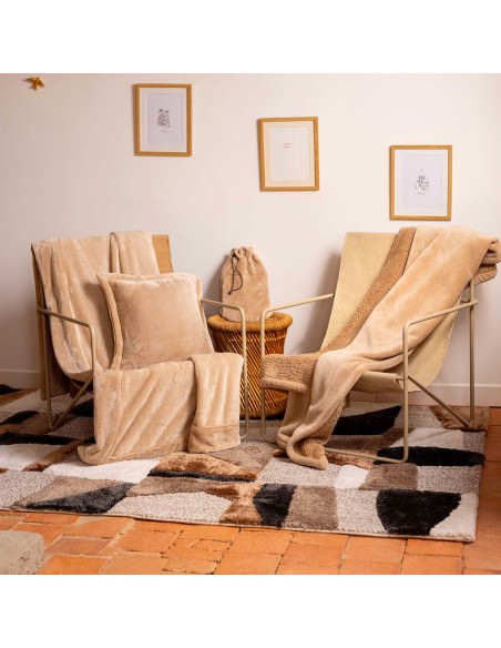 SOFA BLANKET VIVARAISE TENDER MUSCADE 150×200 100% POLYESTER