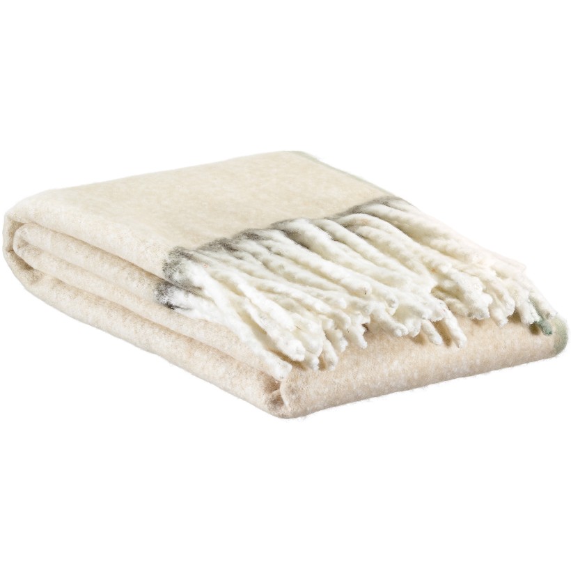 THROW VIVARAISE ISABEL BICOLORE NEIGE 130X160 100% RECYCLED POLYESTER