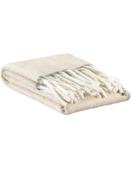 THROW VIVARAISE ISABEL BICOLORE NEIGE 130X160 100% RECYCLED POLYESTER