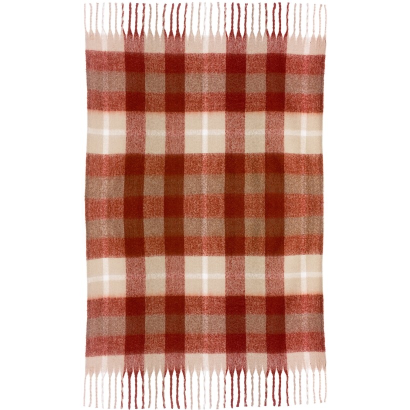 THROW VIVARAISE ISABEL TARTAN CARAMEL 130X160 100% RECYCLED POLYESTER
