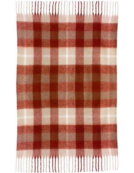 THROW VIVARAISE ISABEL TARTAN CARAMEL 130X160 100% RECYCLED POLYESTER
