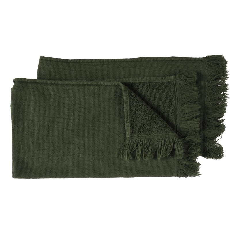 HAND TOWEL SET OF 2 LA CERISE LUNA KALE 30x50 100%ORGANIC COTTON