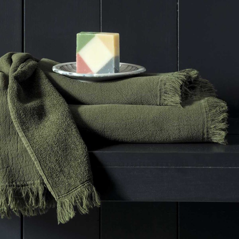 HAND TOWEL SET OF 2 LA CERISE LUNA KALE 30x50 100%ORGANIC COTTON