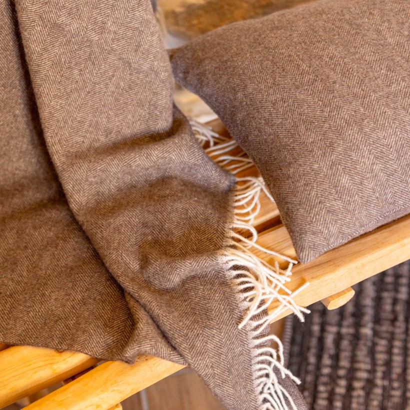 CUSHION VIVARAISE CARINA CAFE 40X65 90%MERINO WOOL 10%CASHMERE