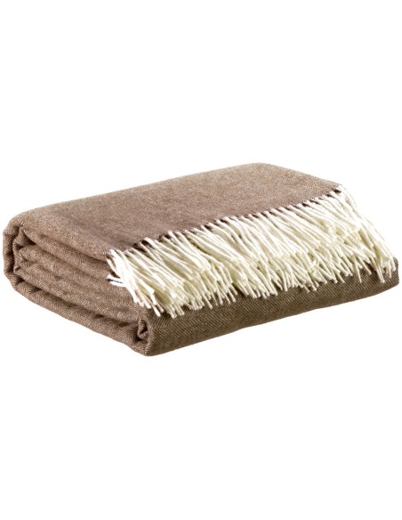 THROW VIVARAISE CARINA CAFE 130X190 90%MERINO WOOL 10%CASHMERE