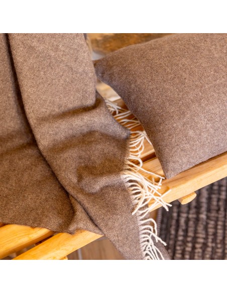 ΡΙΧΤΑΡΙ VIVARAISE CARINA CAFE 130X190 90%MERINO ΜΑΛΛΙ 10%ΚΑΣΜΙΡ